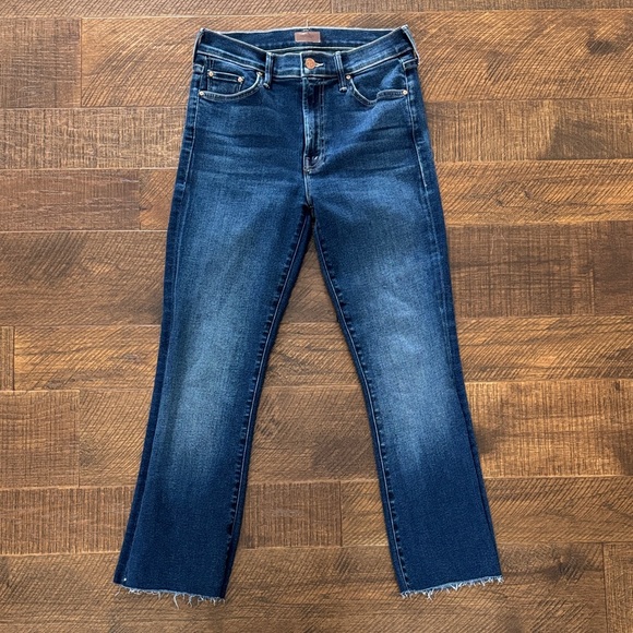 MOTHER The Outsider Ankle Fray Jeans Uncharted Waters Size 26 - Picture 4 of 12